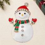Festive Snowman with Scarf Brooch on a complementary display background