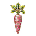 Floral Enamel Carrot Brooch — Pink