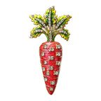 Floral Enamel Carrot Brooch — Red