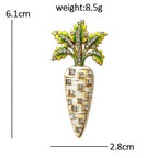 Floral Enamel Carrot Brooch dimensions