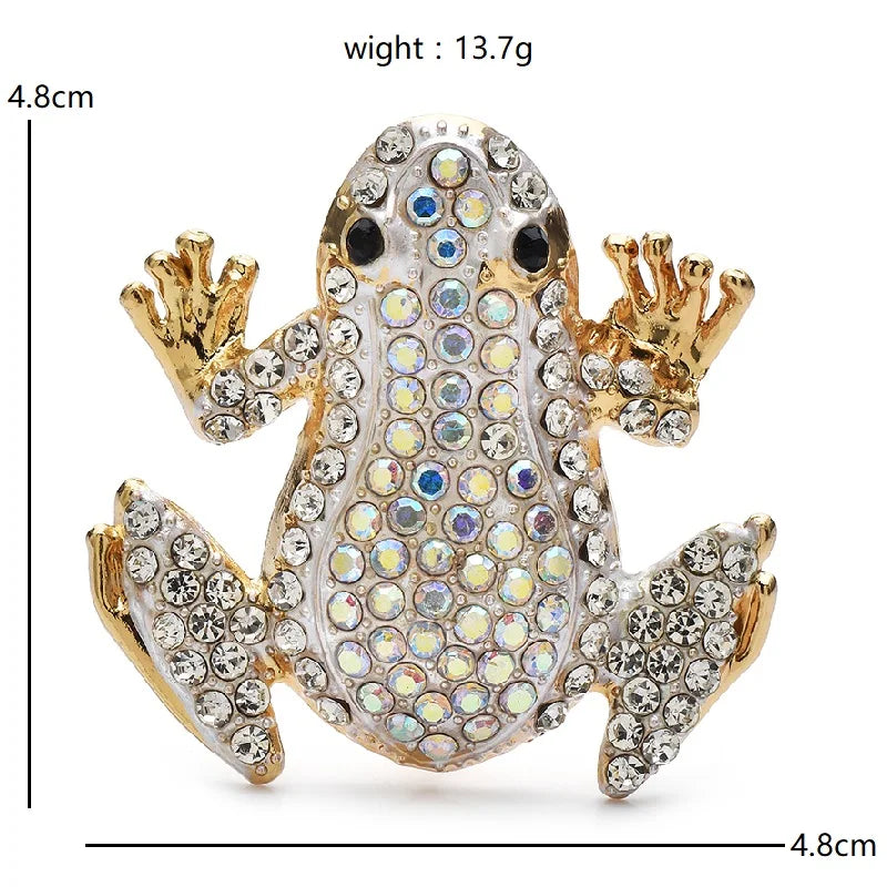 Rhinestone Frog Brooch — dimensions
