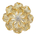 Openwork Textured Petal Flower Brooch