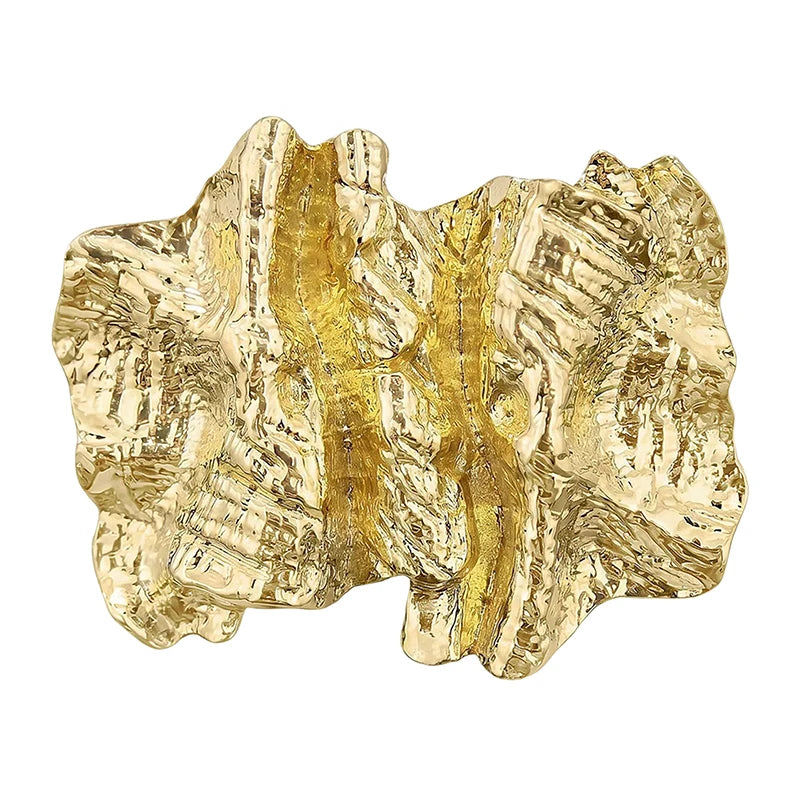 Sculpted Wrinkled Abstract Brooch