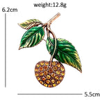Jeweled Cherry Fruit Brooch dimensions
