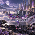 Jeweled Enamel Flying Dragon Brooch styled in a thematic scene