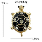 Jeweled Enamel Turtle Brooch dimensions