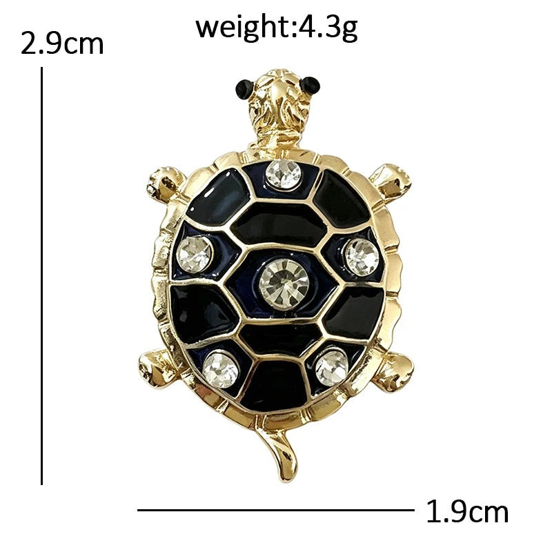 Jeweled Enamel Turtle Brooch dimensions