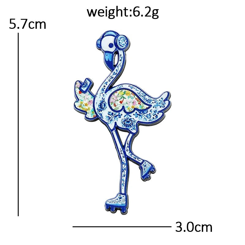 Music-Loving Flamingo Brooch dimensions
