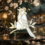 Openwork Magpie on Leafy Branch Brooch styled in a thematic scene