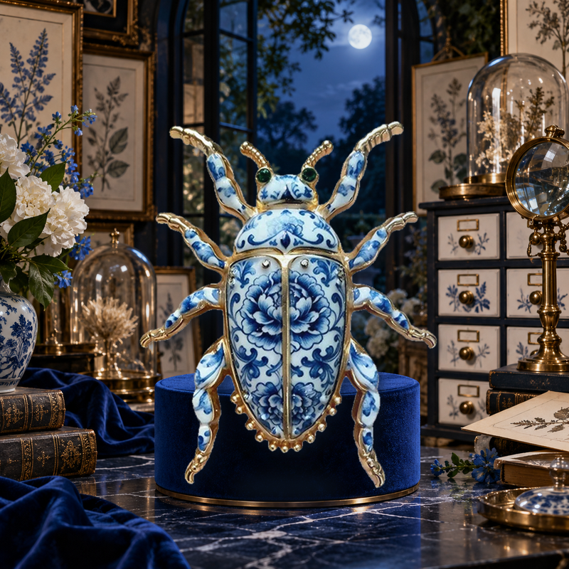 Ornate Wildlife Motif Brooch styled in a thematic scene