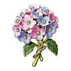 Pastel Rhinestone Hydrangea Bouquet Brooch — Purple & Blue