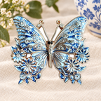 Patterned Garden Insect Motif Brooch on a motif themed ivory backdrop