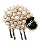 Pearl-Look Sheep Brooch — White