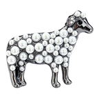 Petite Pearl-Look Sheep Brooch — Black