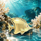 Polished Angelfish Stainless Steel Brooch styled in a thematic scene