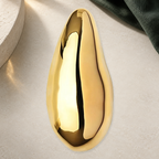 Polished Sculptural Teardrop Brooch in a themed ivory setting