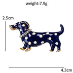 Polka-Dot Dachshund Brooch dimensions