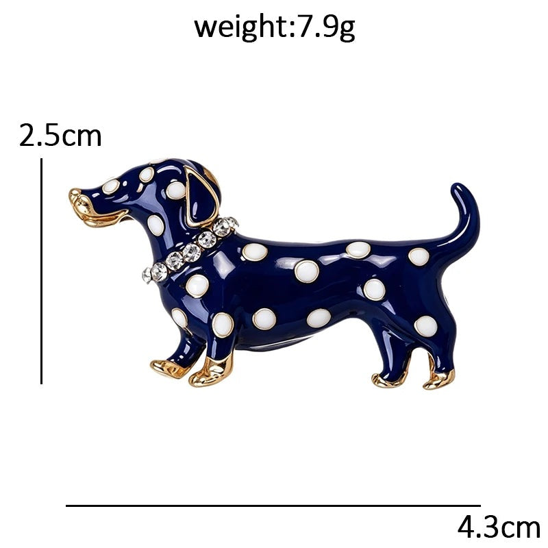 Polka-Dot Dachshund Brooch dimensions