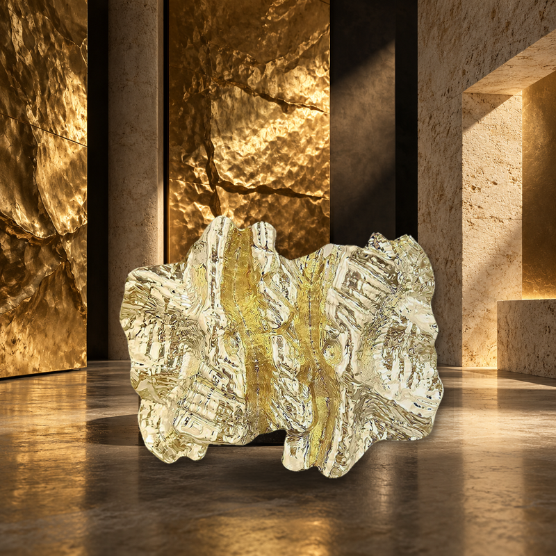 Sculpted Wrinkled Abstract Brooch styled in a thematic scene