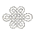 Silver-Tone Chinese Knot Brooch — Silver Tone
