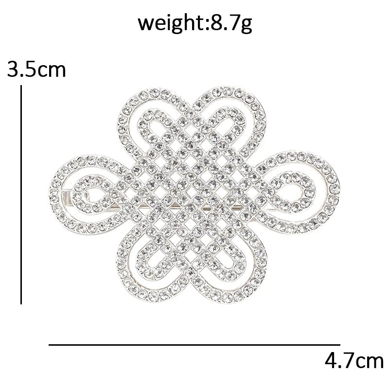 Silver-Tone Chinese Knot Brooch dimensions