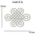 Silver-Tone Chinese Knot Brooch dimensions