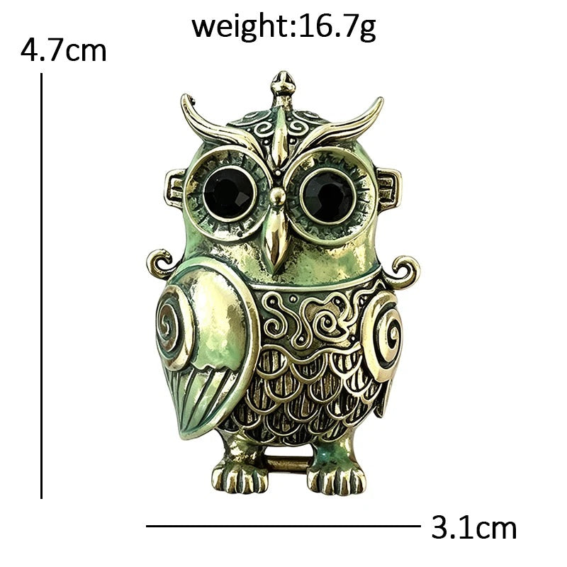 Steampunk Owl Brooch dimensions