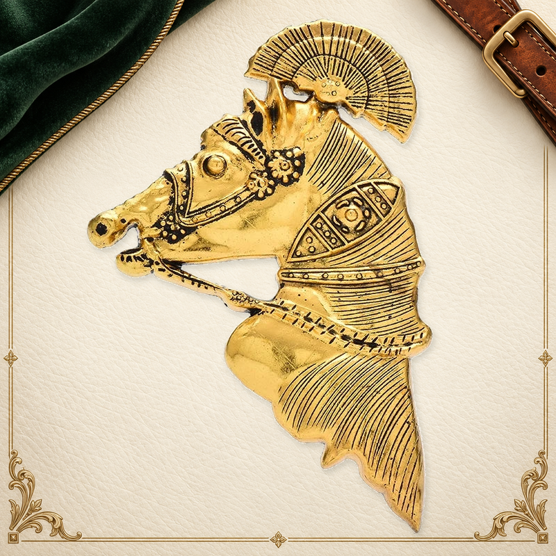 Textured Horse Head with Bridle Brooch styled product image