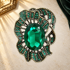 Vintage Oval Sparkle Flower Brooch on a complementary display background