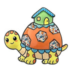 Whimsical House-Carrying Turtle Brooch — Yellow